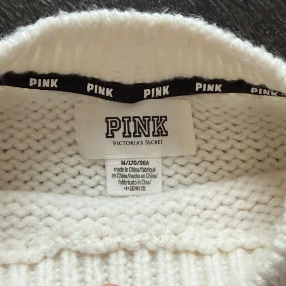 Victoria's Secret PINK White Knit Sweater - Picture 2 of 5